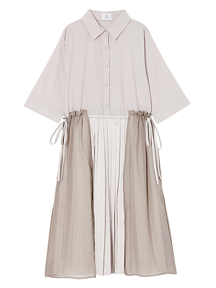 シフォン重ねシャツワンピース