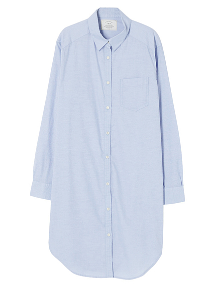 ミドル丈シャツワンピ