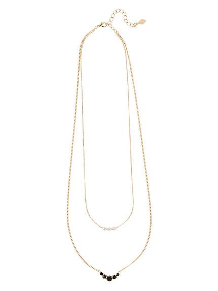 ダブルビジューネックレス