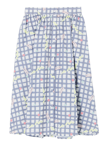 YURERUチェックロングスカート