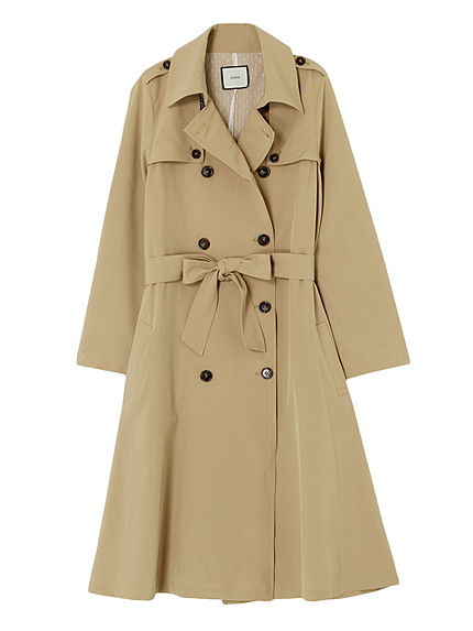 ドットチュールロングトレンチ