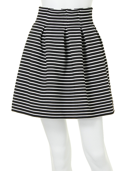 【DUO】 リップルボーダータックフレアスカート