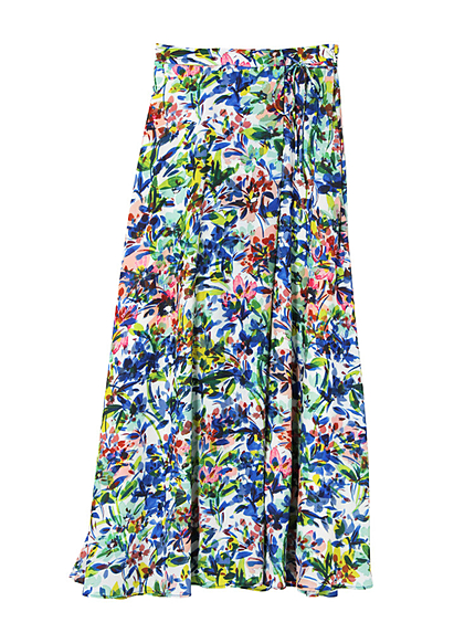 Water color flowerマキシスカート