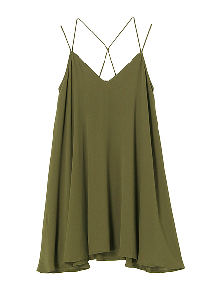 ダブルストラップフレアワンピ