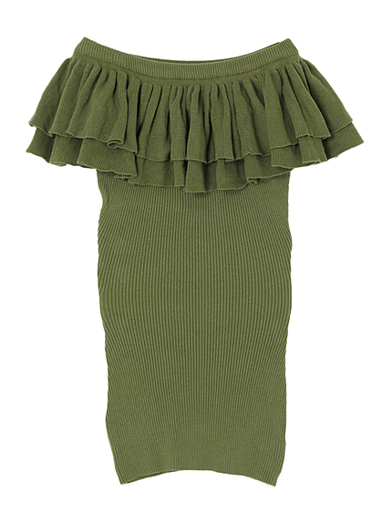 オフショルニットワンピース