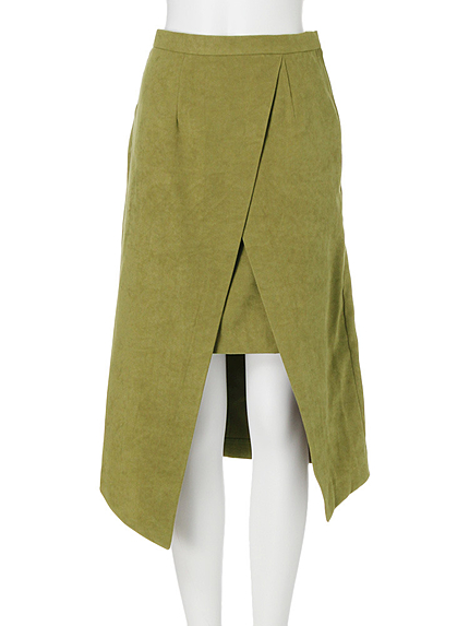 【CASUAL】フェイクスエードラップスカート