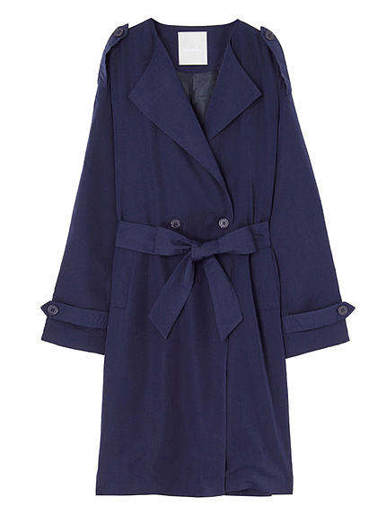 【se】ロングカラ-トレンチコート