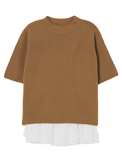 フレアーヘムレイヤードニット