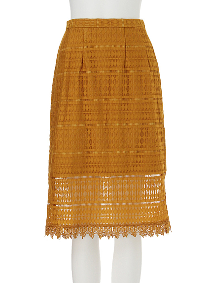 【FEMININE】ジオメトリックレースタイトスカート