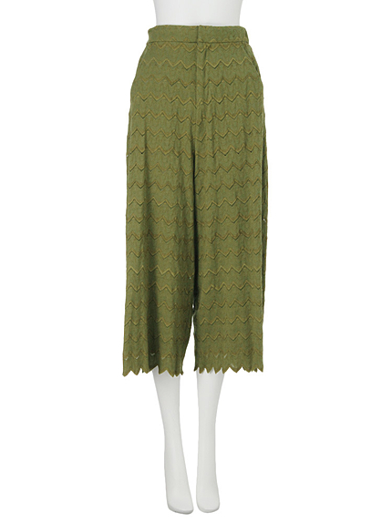 【FEMININE】スカラップレースガウチョパンツ