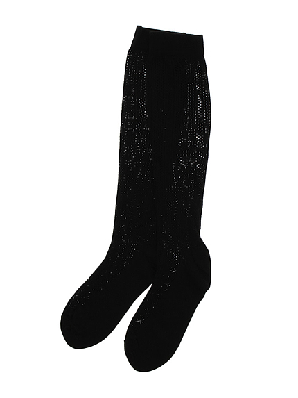 透かし編みニーハイソックス