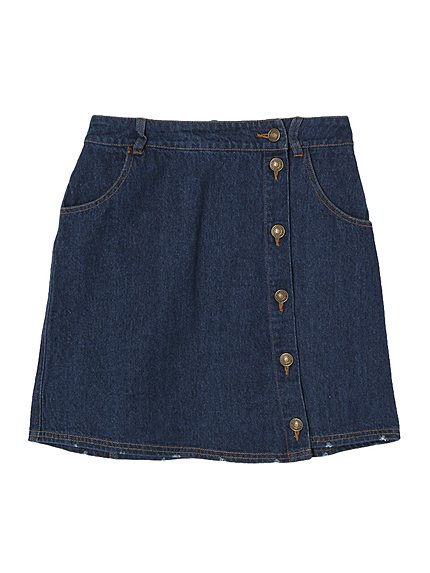 【sc】デザインボタンデニム台形スカート
