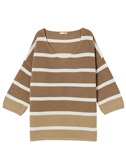 ボーダースリットニット