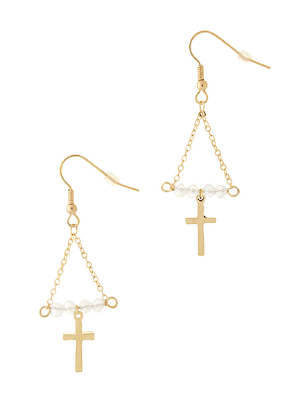 クロスビーズピアス