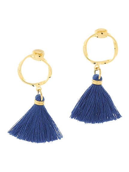 タッセルリングピアス