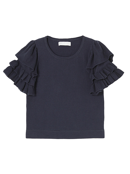 【se】フリルスリーブ半袖ニット