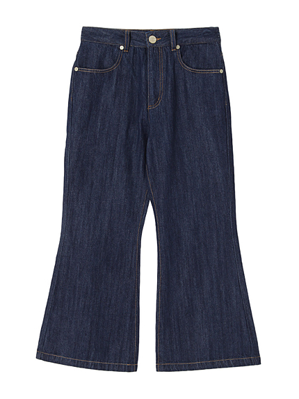 Denimワイドクロップドフレアーパンツ