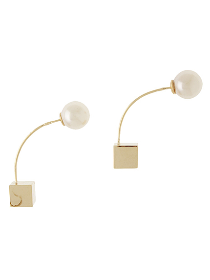 パールスクエア　カーブピアス