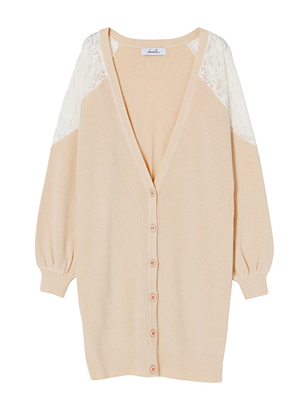 【sc】ロングレース切替カーディガン