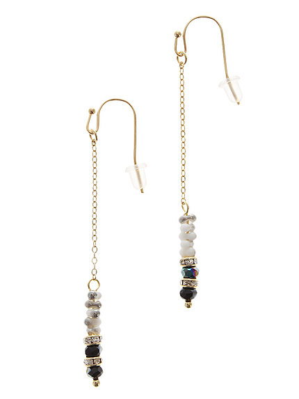 【goods】ストーンモチーフチェーンピアス