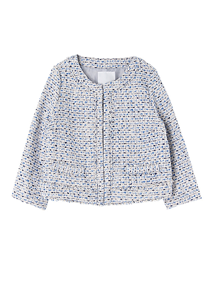 【BSC】 ツイードカラー七分袖ジャケット