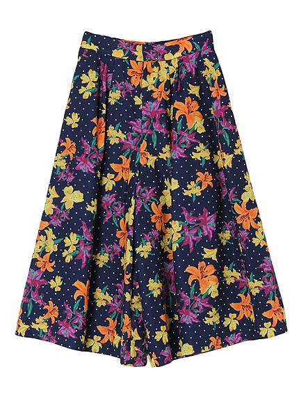 Dot Flowerガウチョパンツ