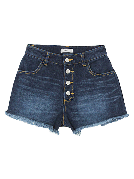 デニムハイウエストショートパンツ