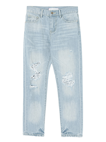 【DUO】 BoyFriendソフトダメージデニム