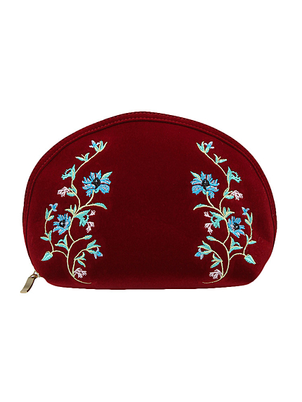 フラワー刺繍ポーチ