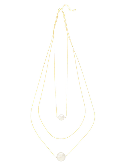 【GDS】 パール3連ロングネックレス