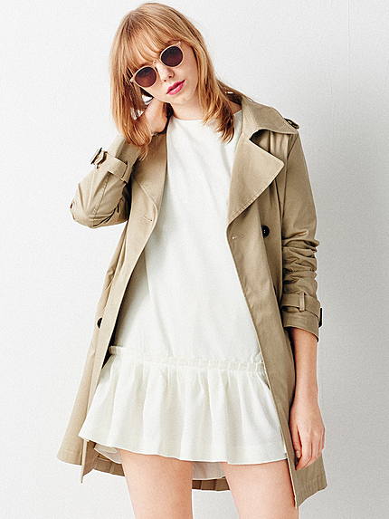 【MICOAMERI】プリーツトレンチコート