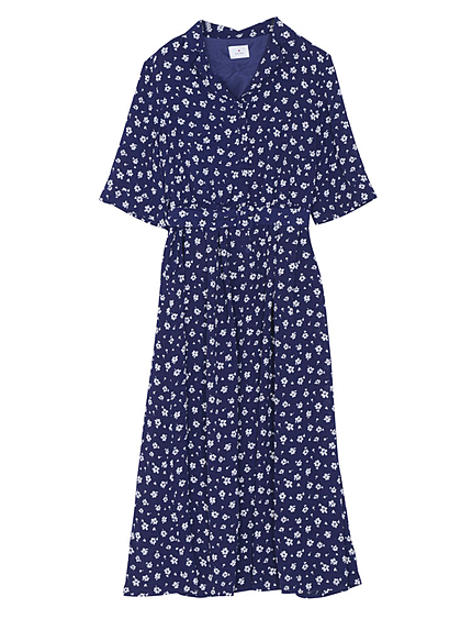 ジョーゼットシャツマキシワンピース