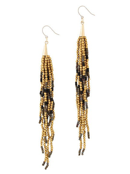 ビーズフリンジピアス