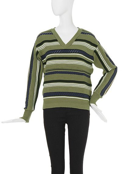 【CASUAL】マルチボーダーニット