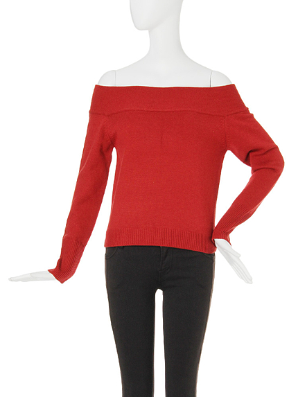 【FEMININE】デコルテオフショルニット