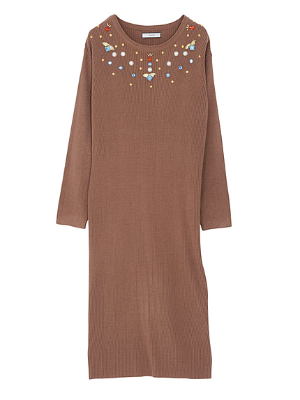 ビジューニットワンピース