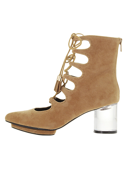 レースアップクリアヒール