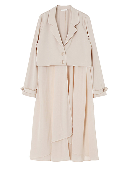 シフォンレイヤードトレンチコート