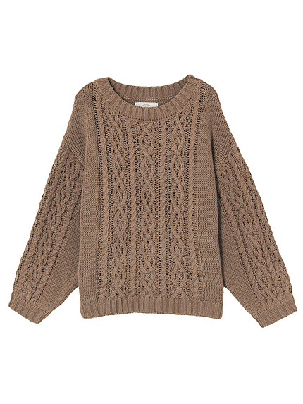 ケーブルルーズボリュームニット