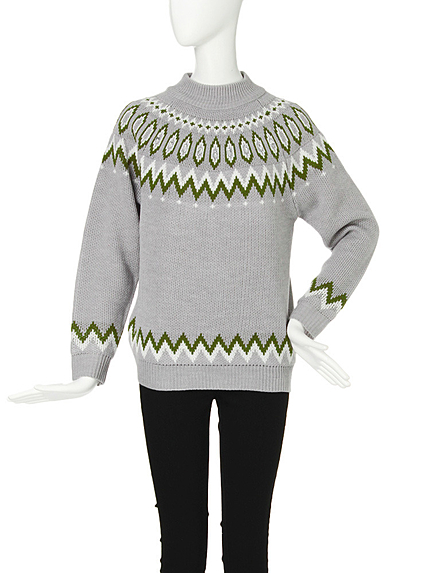 【MODE】ノルディックビジューニットトップス