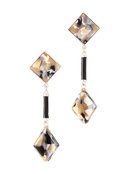 【LIFE】マーブルスクエアイヤリング