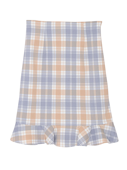 【sc】チェックペプラムスカート