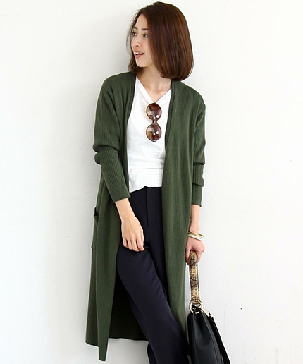BY∵ リブマキシロングカーディガン