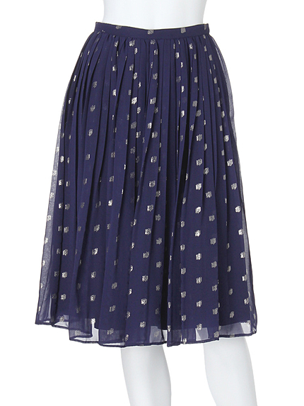 【DUO】 箔ドットシフォンプリーツスカート