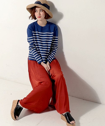 UWBT ショルダーボタン ボーダーニット