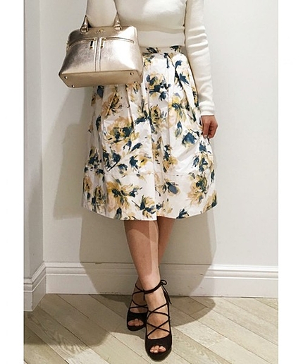 ★JOC フラワー プリント タフタ スカート