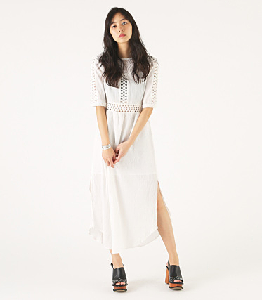 LACE&EYELET MAXI DRESS