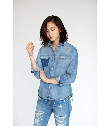 リメイク風デニムシャツ