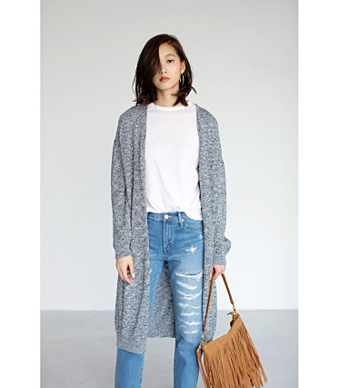 スペースダイ長袖ロングカーディガン