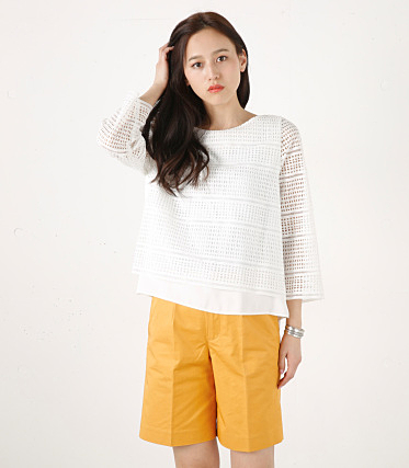 GEOMETRIC LACE TOPS／F